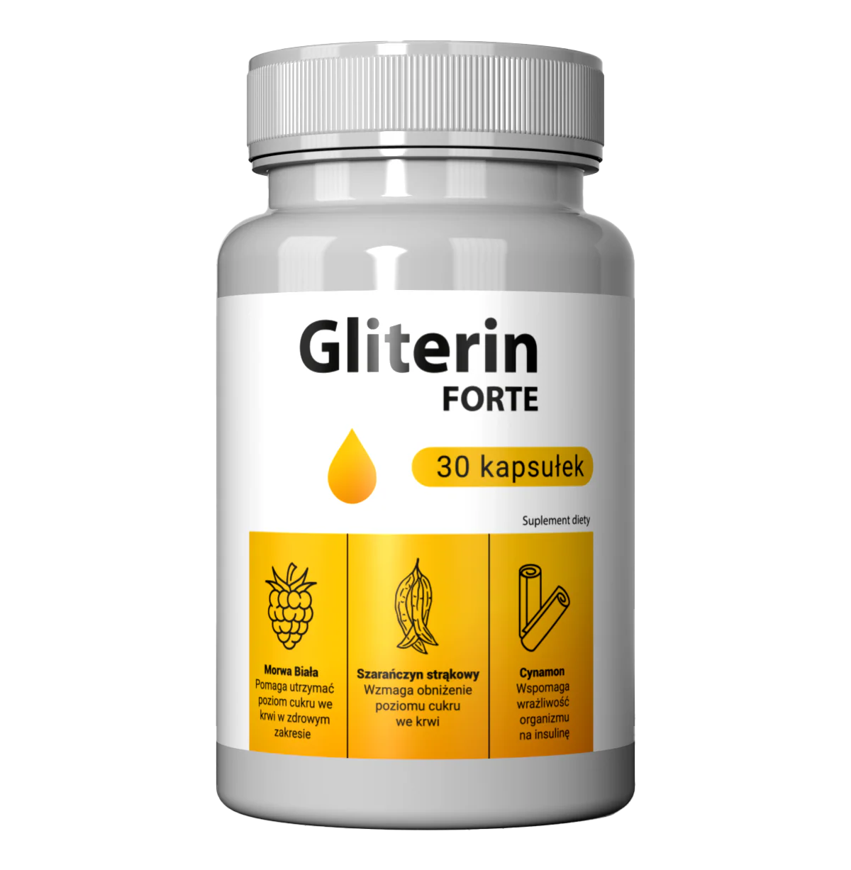 Gliterin Forte – Naturalne Wsparcie Cukru i Metabolizmu | Opinie Gliterin Forte suplement na poziom cukru i metabolizm - opakowanie