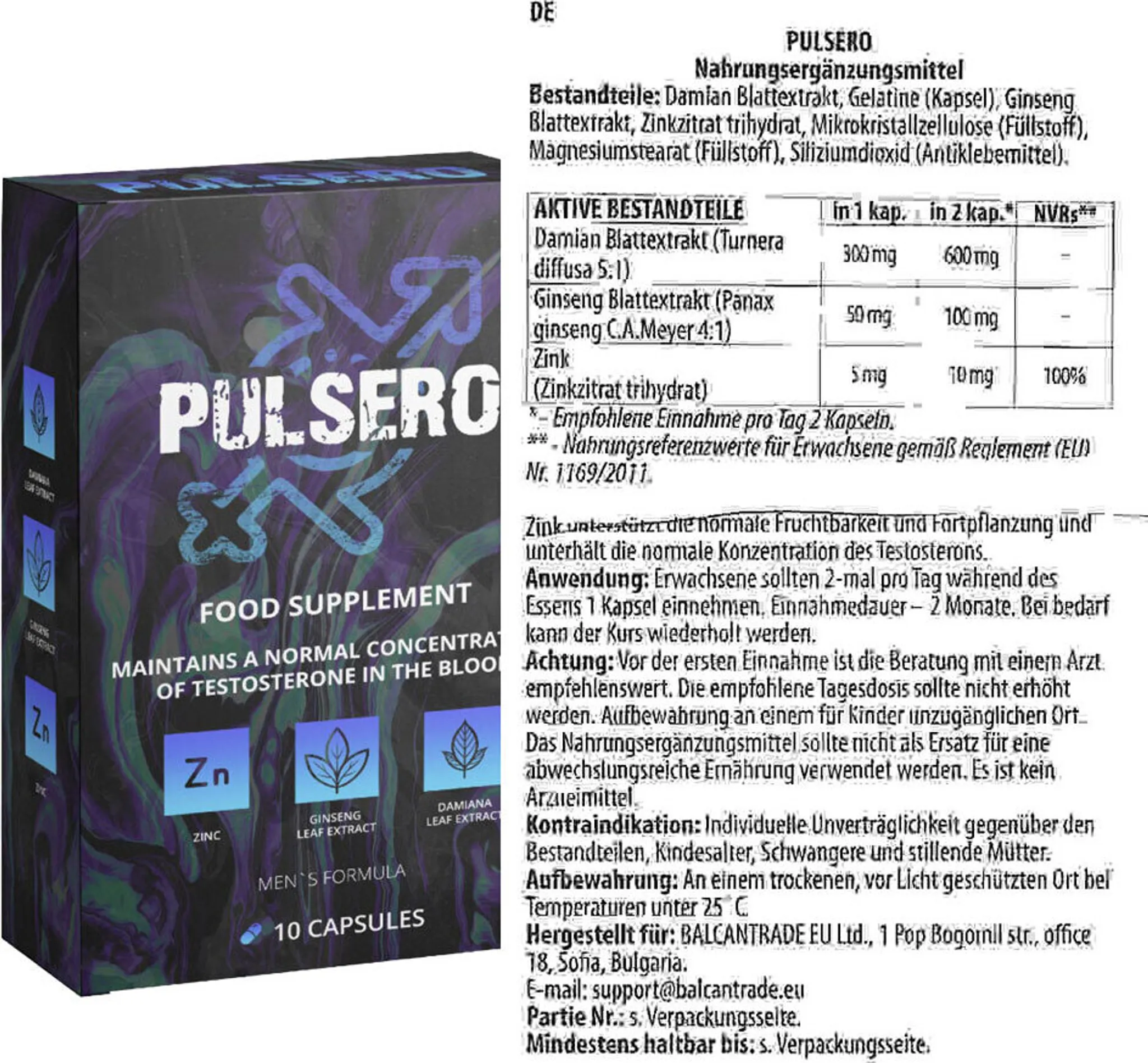 Pulsero – Naturalne Wsparcie Potencji i Męskiego Libido | Opinie 2 Suplement pulsero z pełnym składem